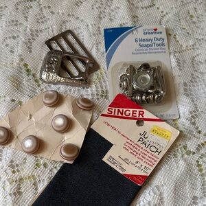 Sewing Accessories Set with heavy duty Snaps, mending patch and Buttons